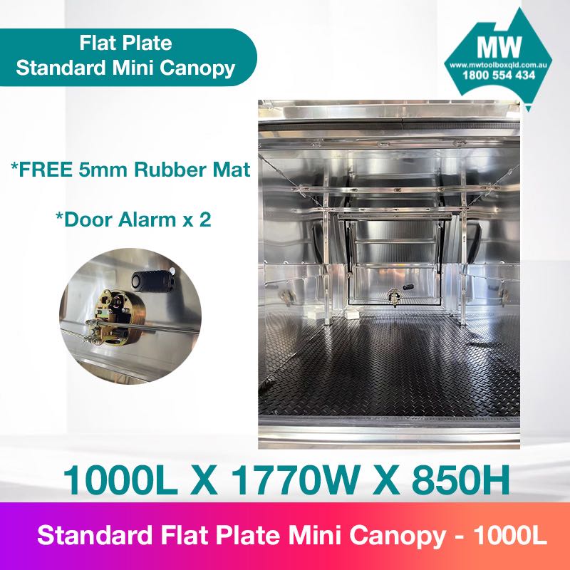 Aluminium Ute Canopy Flat Plate Mini Canopy 1000 Long-1