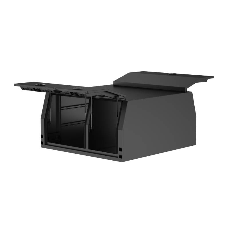 Aluminium Jack Off Ute Canopy Flat Plate Canopy 1650mm with Dog Box - Black Edition (2)