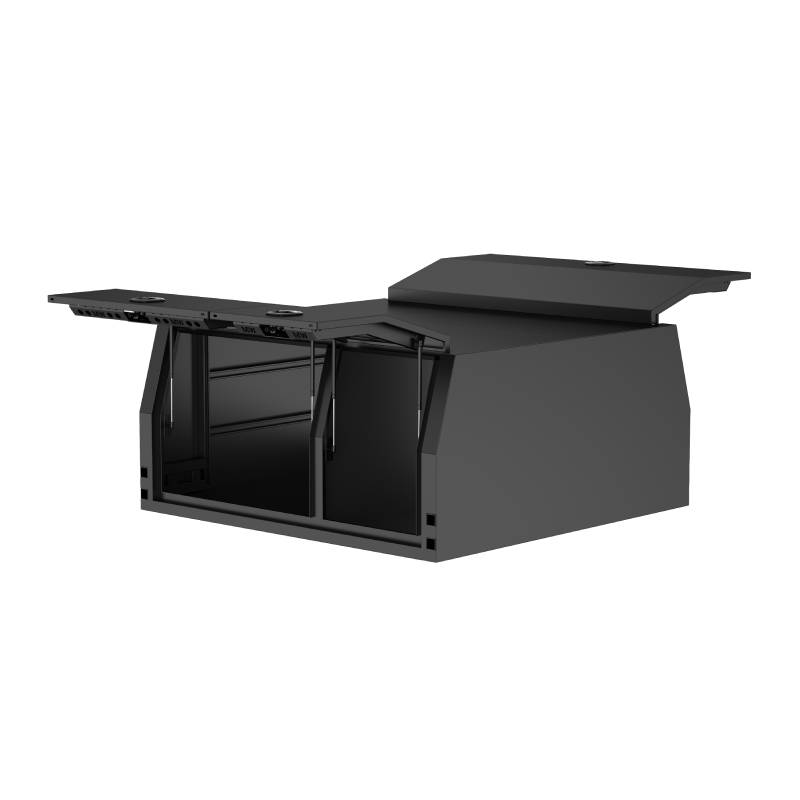 Aluminium Jack Off Ute Canopy Flat Plate Canopy 1800mm with Dog Box - Black Edition (2)