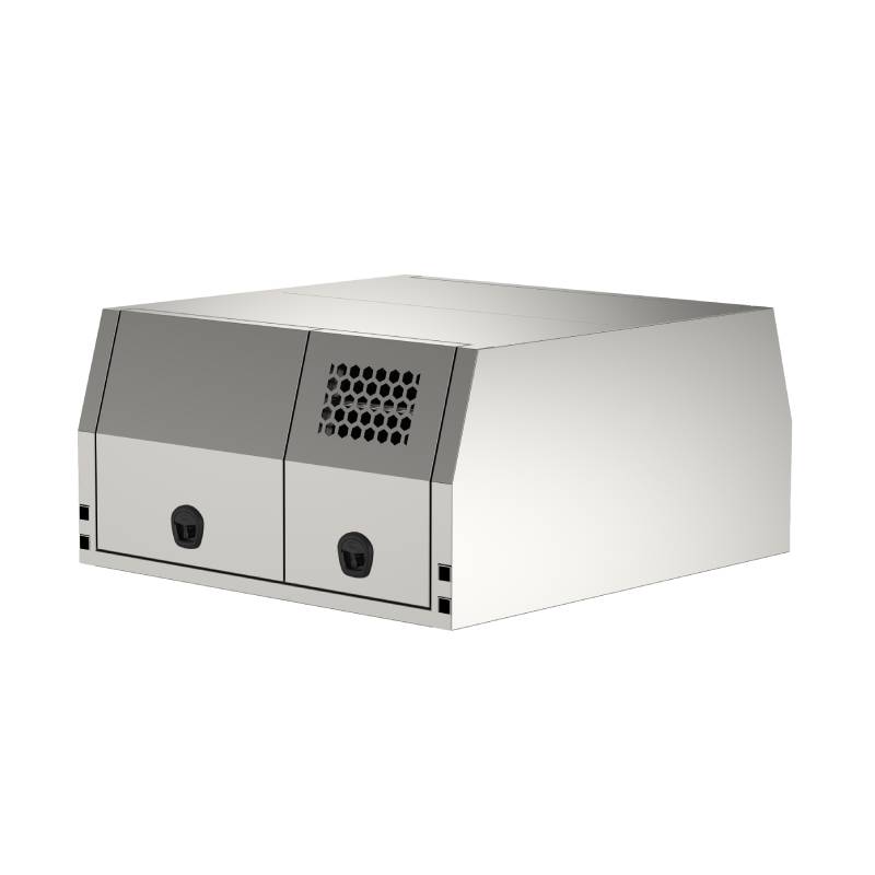 Aluminium Jack Off Ute Canopy Flat Plate Canopy 1650mm with Dog Box - Alloy Finish (1)