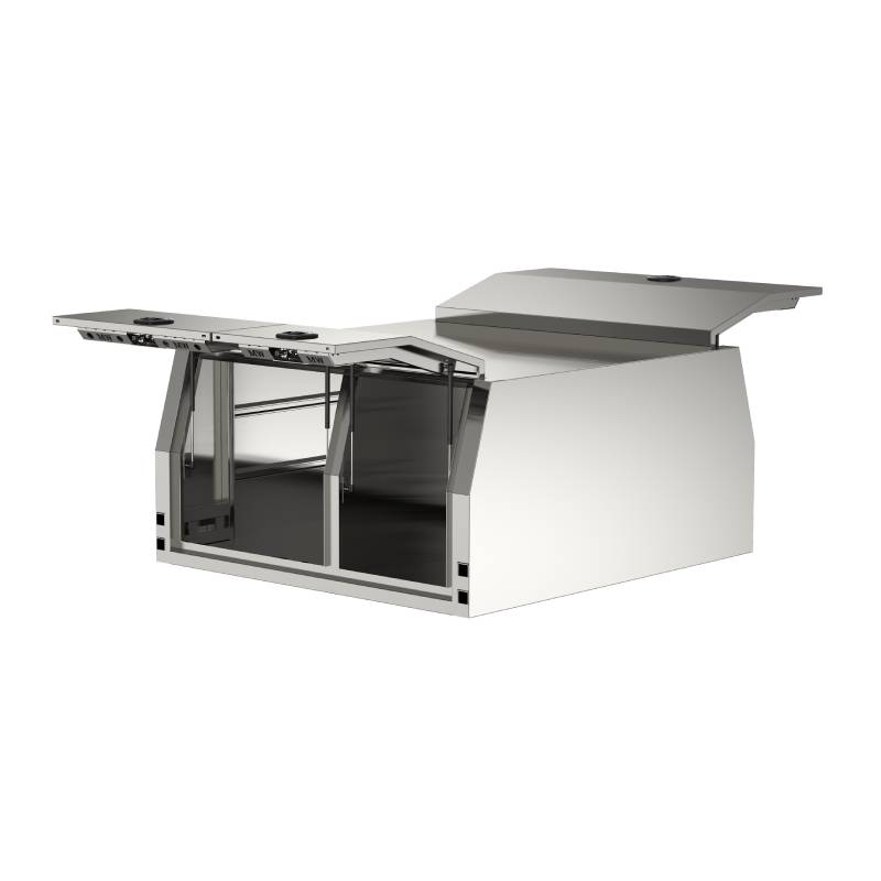 Aluminium Jack Off Ute Canopy Flat Plate Canopy 1650mm with Dog Box - Alloy Finish (2)