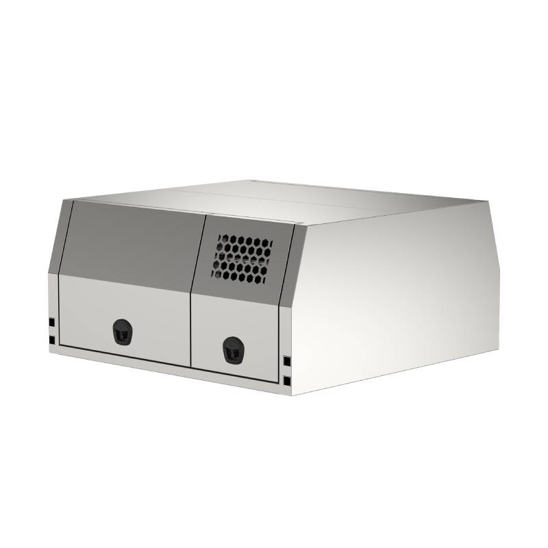 Aluminium Jack Off Ute Canopy Flat Plate Canopy 1800mm with Dog Box - Alloy Finish (1)