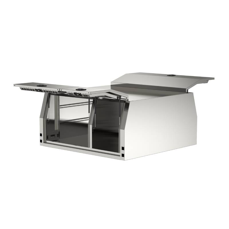 Aluminium Jack Off Ute Canopy Flat Plate Canopy 1800mm with Dog Box - Alloy Finish (2)