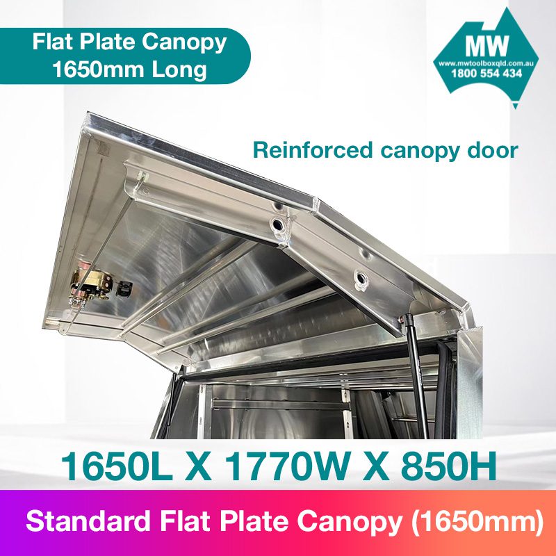 Aluminium Ute Canopy Flat Plate Canopy Dual Cab 1650mm Long-1
