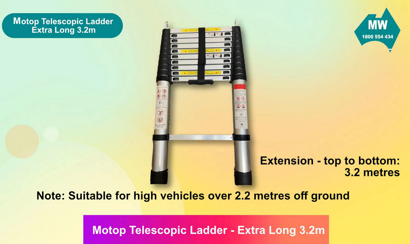 Motop Telescopic Ladder – Extra Long 3.2m Motop Accessories