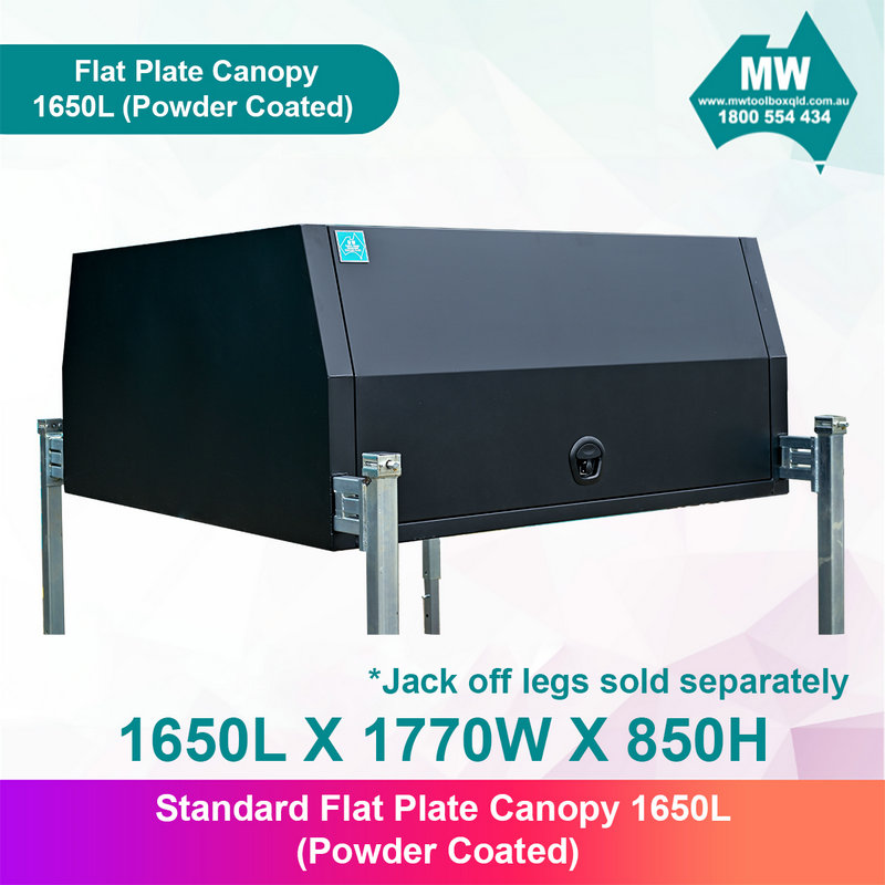 Aluminium Ute Canopy Flat Plate Dual Cab 1650mm Long - Black (7)