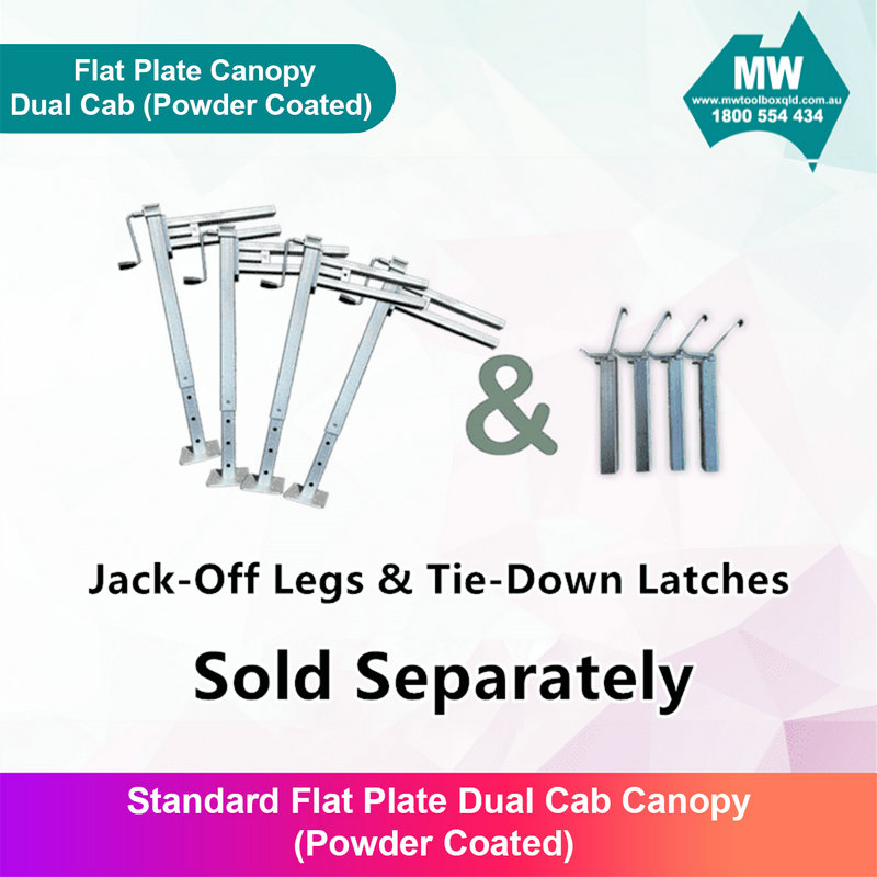 Aluminium Ute Canopy Flat Plate Dual Cab 1800mm Long - Black (8)