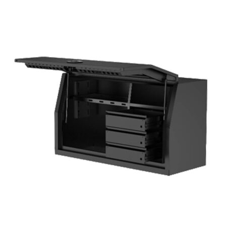 Aluminium Front Opening Toolbox With 3 Built In Drawers - Black Edition