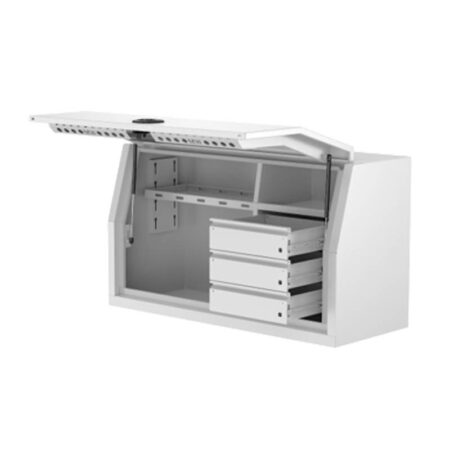 Aluminium Front Opening Toolbox With 3 Built In Drawers - White Edition