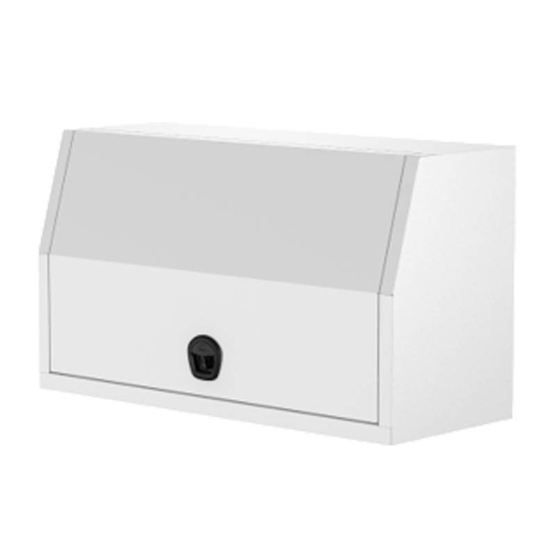 ALUMINIUM FRONT OPENING TOOLBOX WITH TWO DRAWERS ON FLOOR – White Edition (2)