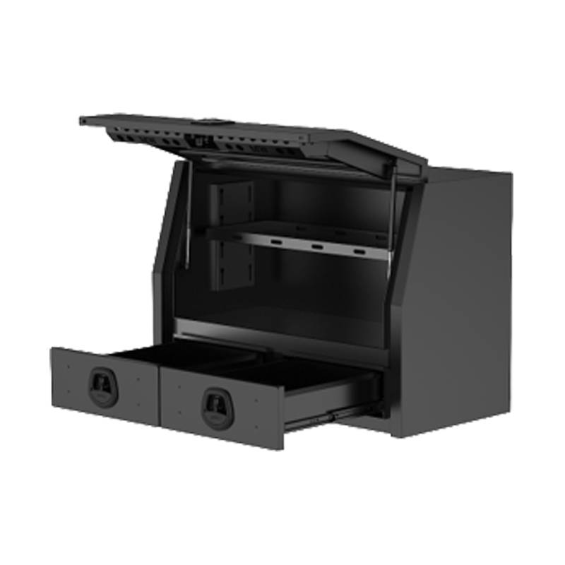 Aluminium Toolbox Front Opening Toolbox With 2 Drawers (FIC 2 Drawers -Black Edition) (1)