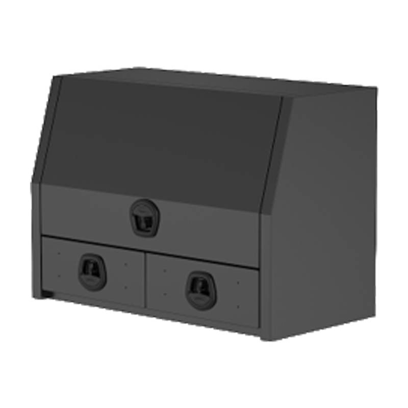 Aluminium Toolbox Front Opening Toolbox With 2 Drawers (FIC 2 Drawers -Black Edition) (2)