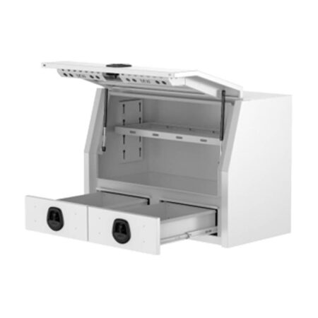 Aluminium Toolbox Front Opening Toolbox With 2 Drawers (FIC 2 Drawers -White Edition)