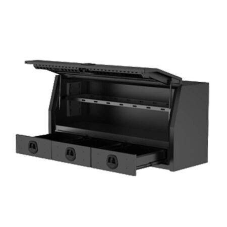 Aluminium Toolbox Front Opening Toolbox With 3 Drawers (FIC 3 Drawers -Black Edition)