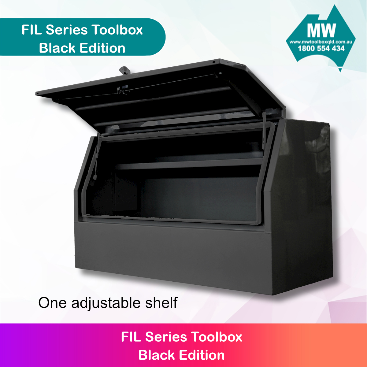 ALUMINIUM TOOLBOX HALF FRONT OPENING TOOLBOX - Black Edition - MW ...